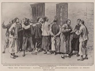 Kill the Foreigners, Natives reading an Anti-Foreign Manifesto in Peking